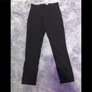 Stretchy Black Polka Dot Dress Pants